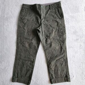 Eddie Bauer Capri Pants Womens 10 Slightly Curvy Camo Cotton‎ Summer Cargo Khaki